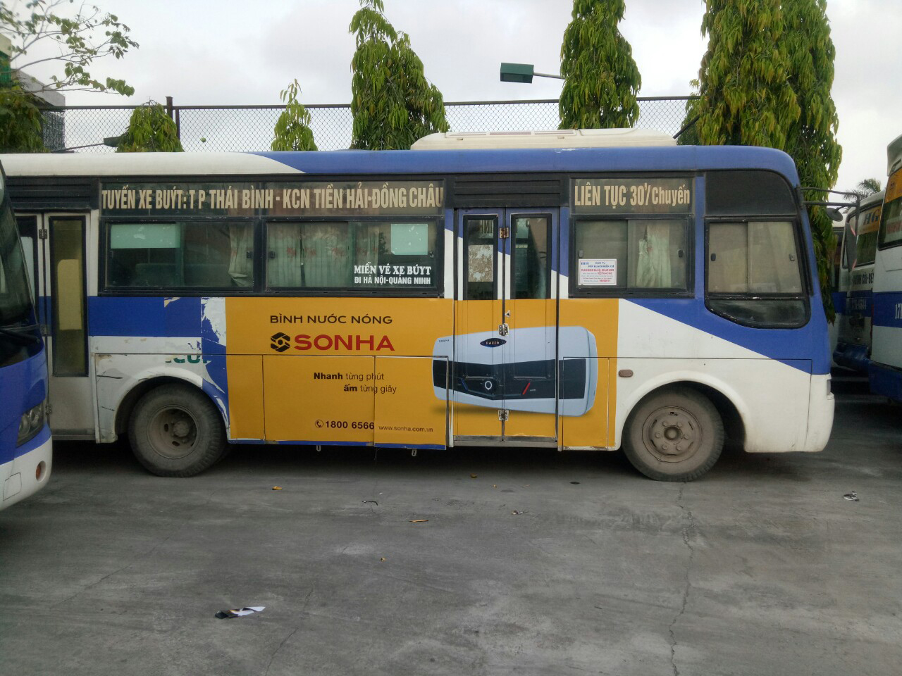 Quảng cáo xe bus tuyến - Xe bus Thái Bình